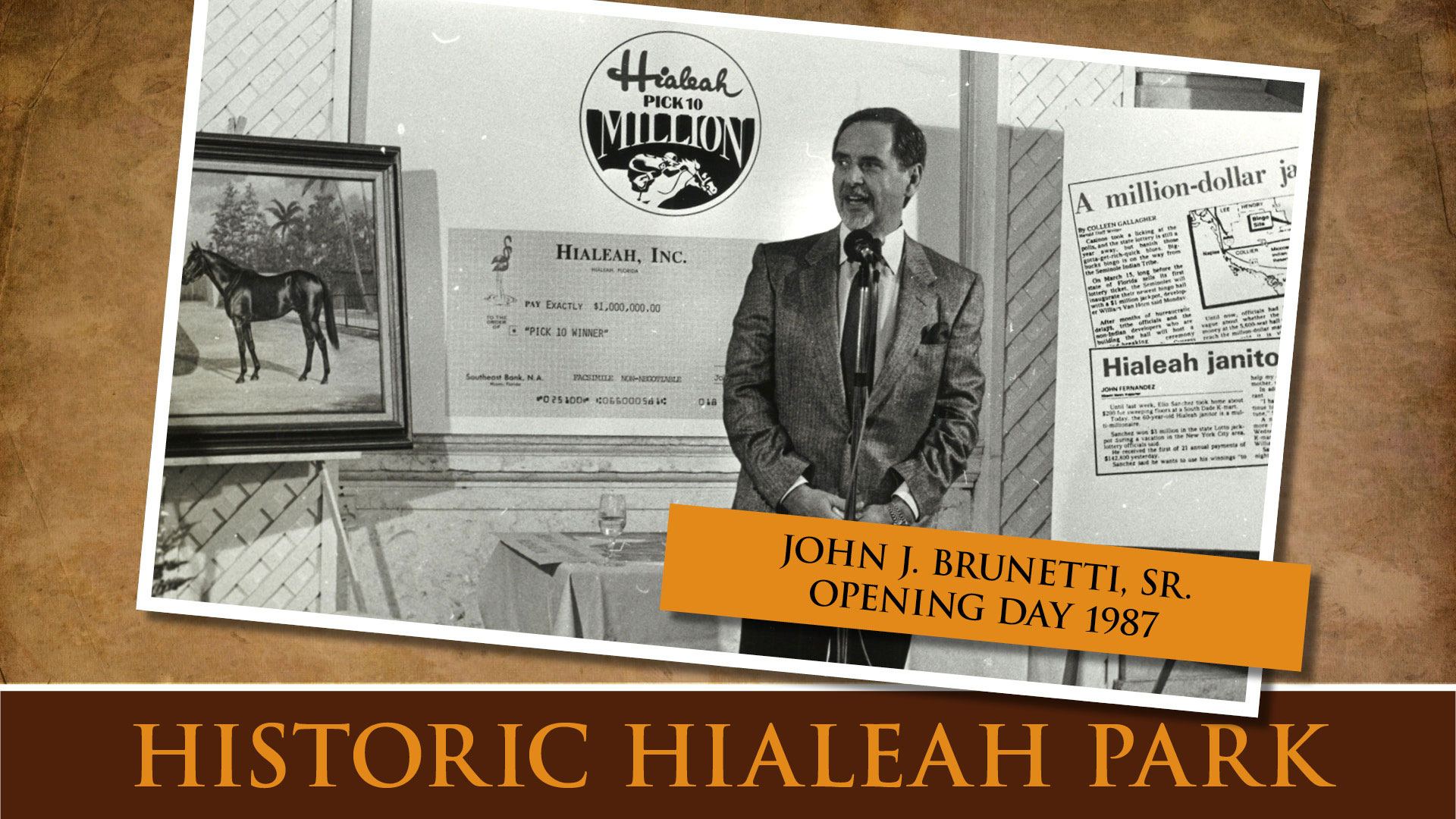John J. Brunetti, Sr., Opening Day 1987
