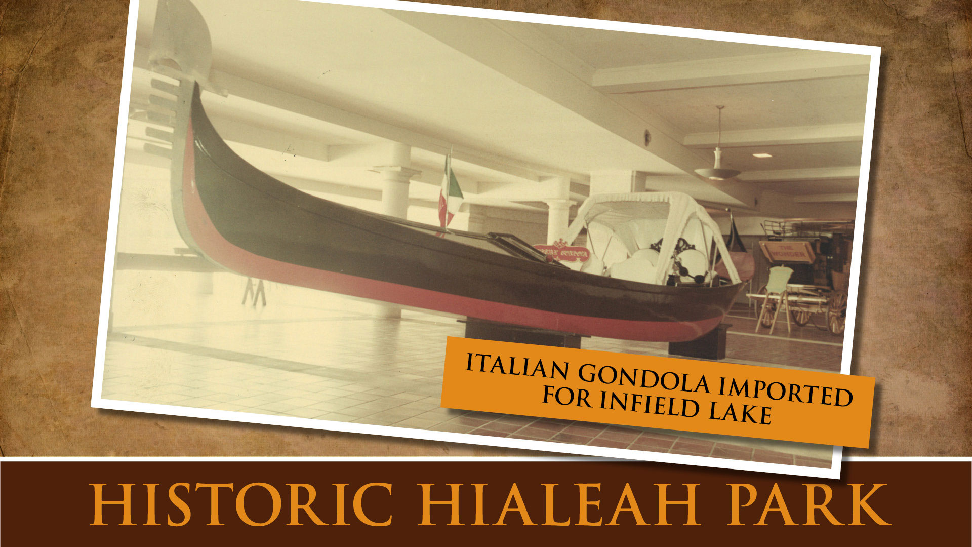 Italian gondola imported for the infield lake