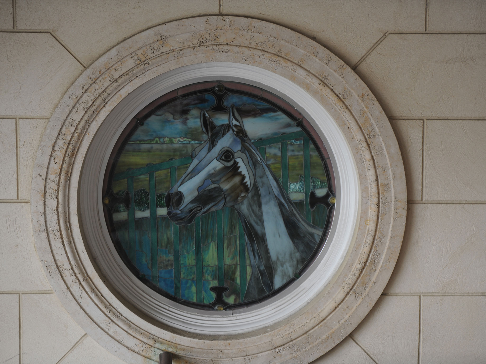 Horse stained glass